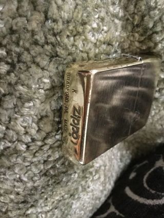 Vintage Zippo Lighter Solid brass Made USA 2