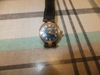 Vintage Ladies Cartier 18 Ct Gold / Silver Quartz Watch.  Wow