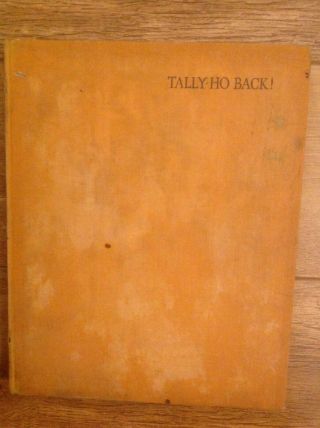 Antique Book Tally Ho Back By Rancher