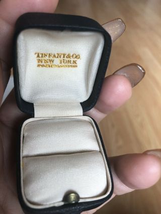 Antique Vintage leather Tiffany & Co Engagement Presentation Ring Box 3