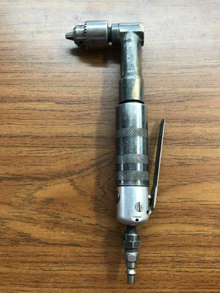 Vintage Chicago Pneumatic Right Angle Drill W/ Jacobs Drill Chuck 7b 0 - 1/4