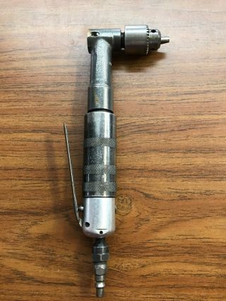 Vintage Chicago Pneumatic Right Angle Drill W/ Jacobs Drill Chuck 7B 0 - 1/4 2
