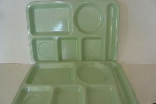 Vintage Divided Tray 2 School Cafeteria Silite 113 Green Melmac
