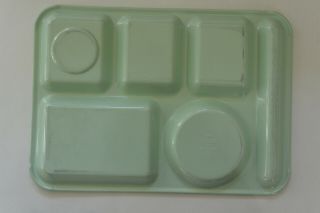 Vintage Divided Tray 2 School Cafeteria Silite 113 Green Melmac 3