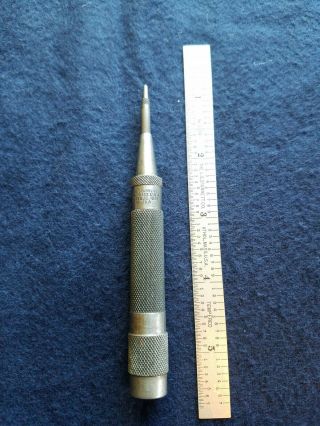 Vintage Starrett Automatic Center Punch 18 A Spring Punch 18a