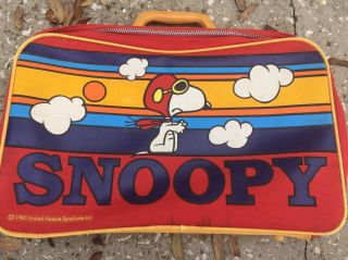 Vintage 1965 Fly Snoopy Suitcase Messenger Side Vintage Cartoons 60s 70s