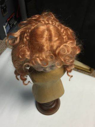 Vintage Mohair Strawberry Blonde Doll Wig Size 8 - 9 With 18,  6” Long Curls