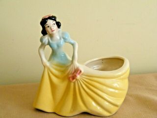 Vintage Walt Disney Snow White Ceramic Planter 1940s 1950s
