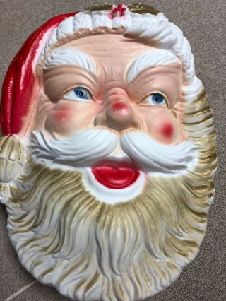 Vintage Blowmold Santa Claus Face Head