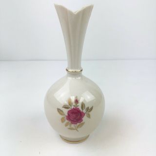 Lenox Vintage 8 " Bud Red Rose Vase Made In Usa