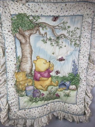 Vintage Disney Classic Winnie The Pooh Crib Comforter Blanket Red Calliope 1994