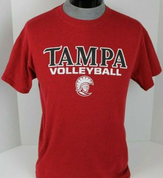 University Of Tampa Florida Fl Ut Spartans Volleyball Heather Red T - Shirt Size M