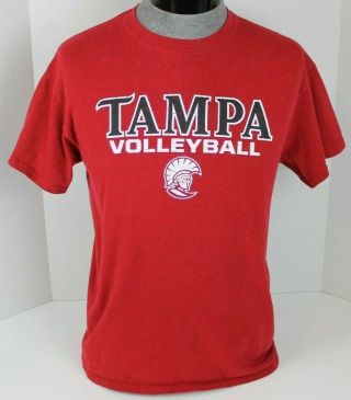 UNIVERSITY OF TAMPA FLORIDA FL UT SPARTANS VOLLEYBALL HEATHER RED T - SHIRT SIZE M 2
