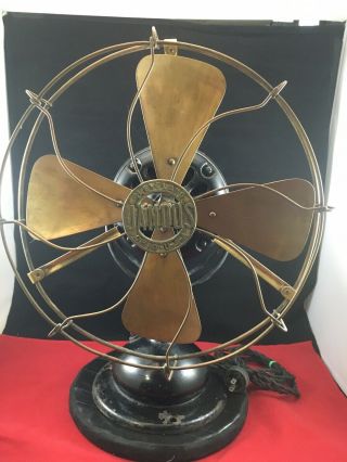 Antique 12 " Jandus Electric Fan Brass Blades & Cage