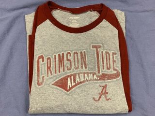 University Of Alabama Pro Edge Long Sleeve Shirt Gray/crimson Large