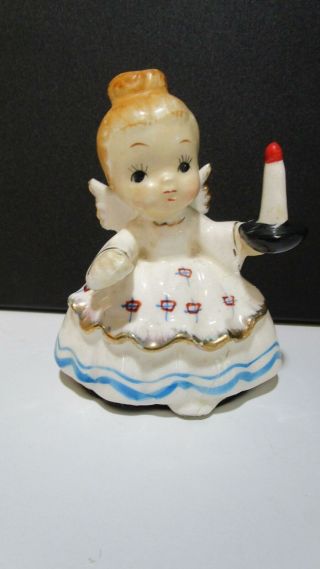 Vintage Enesco Christmas Angel Figurine Holding Candle