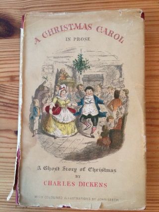 Vintage Hardback Charles Dickens Book Christmas Carol In Prose 1946 John Leech