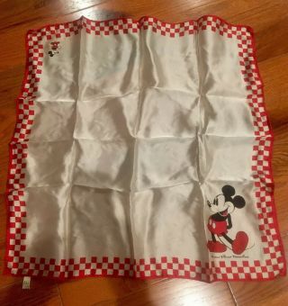 Vintage Walt Disney Productions Mickey Mouse Large Handkerchief