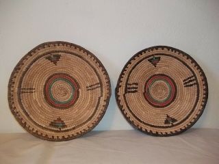 Native American Hand Woven Basket Trays - Vintage