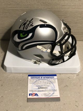 Tyler Lockett Signed Auto Seattle Seahawks Amp Alternate Mini Helmet Psa/dna