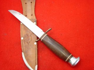 Vintage Edge Mark Made In Germany 8 - 7/8 " Fixed Blade 459 Sheath Knife