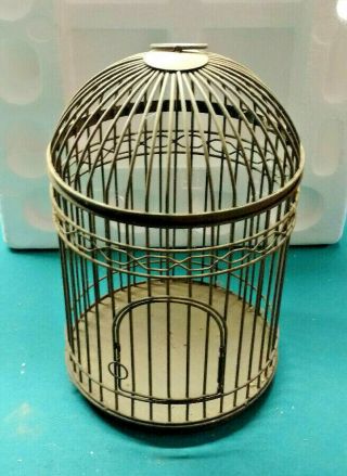 Vintage Bird Cage Birdcage Round 14 " Tall,  9 1/2 Dia Metal