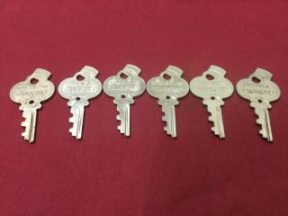 Vintage American Tourister Pre - Cut Luggage Keys,  Set Of 6 - Locksmith
