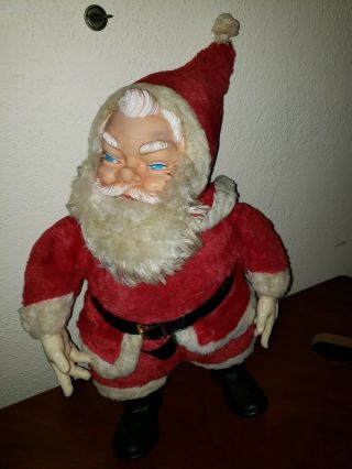 Vintage My Toy Rubber Vinyl Face Santa Claus Plush Doll 21 "