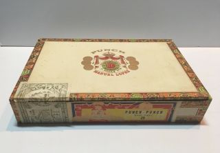 Vintage Punch Manuel Lopez Gran Fabrica Empty Wooden Cigar Box