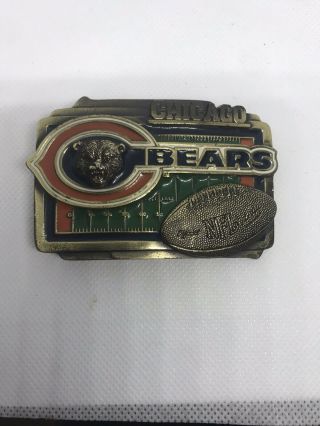 Vintage Nfl Chicago Bears Belt Buckle Football