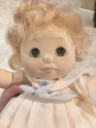 1985 Mattel My Child Doll Blond Brown Eyes Hazel Sailor Suit Dress