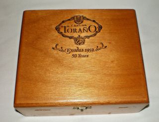 Wood Carlos Torano Exodus 1959 Cigar Box Made In Nicaragua