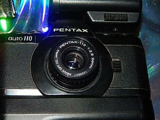 Vintage Asahi Pentax Auto 110 System Camera 24mm 50mm Winder,  Flash,  Case