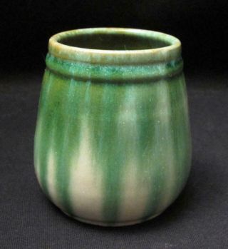Signed John Campbell Tasmania Australian Pottery Blue Green Glazed Vase Vintage