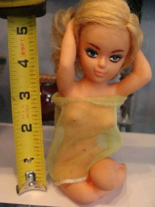 Vintage 1960s Dashboard Hot Rod Nude Sexy Pin Up Girl Vinyl Rubber Doll