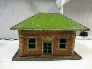 Vintage Model Railroad Train Station Ticket Office Waiting Room Tin W/