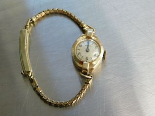 Vintage Orvin 14k Gold Ladies Mechanical Wristwatch 17j Swiss Made