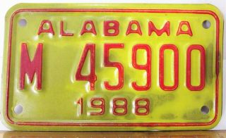 Vintage Motorcycle License Plate Alabama 
