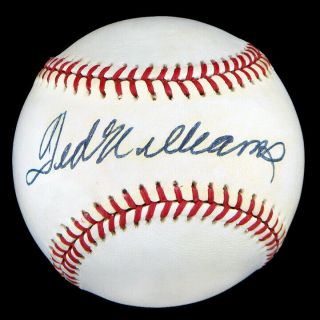 Ted Williams Signed Oal Brown Baseball Psa/dna