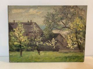 Antique Manner Of Adam Lehr Oil On Canvas Landscape Painting Marked On Back