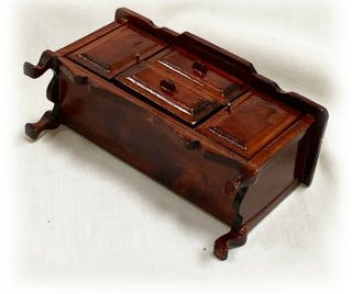 Vintage Dollhouse Miniature Queen Anne Wooden Sideboard Cabinet 3/4 Scale 1:16 2