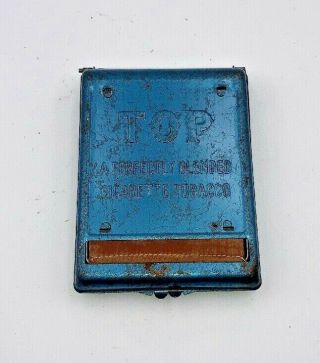 Vintage Top Cigarette Roller Maker Case Blue Tobacco Tin