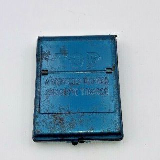 Vintage TOP Cigarette Roller Maker Case Blue Tobacco Tin 3