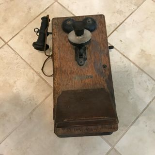 Antique Stromberg - Carlson Oak Crank Wall Telephone / Phone Type 896