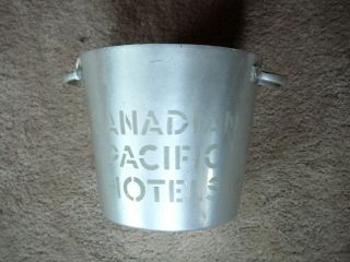 Canadian Pacific Hotels - Vintage 5 " Handled Aluminum Ice Bucket Pail Railroad