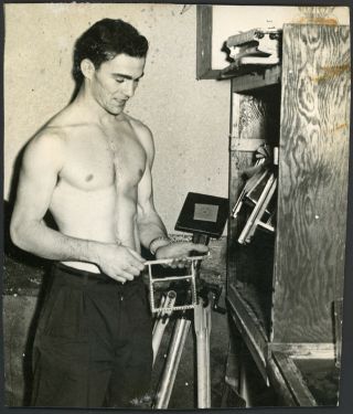 Handsome Hottie Shirtless Muscle Man Photographer Vintage Photo Gay Int