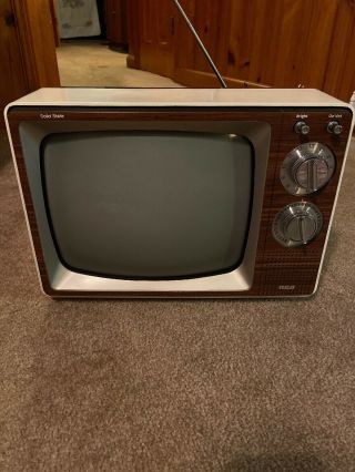 Vintage Rca Solid State Black White 12 Inch Tv Television