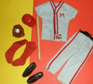 Vintage Ken 792 Play Ball 1963 Baseball Outfit Uniform Doll Clothes 1960 