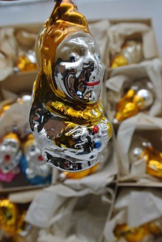 13 Antique German Glass Christmas Ornament Clown 1940 