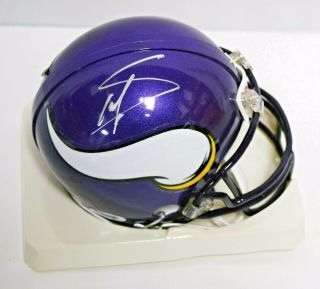 Stefon Diggs Signed Minnesota Vikings Riddell Mini Helmet Psa Lst342